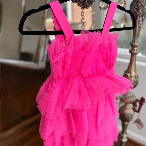 Pink Ruffled Kids Dress - Picture 2 of 5
